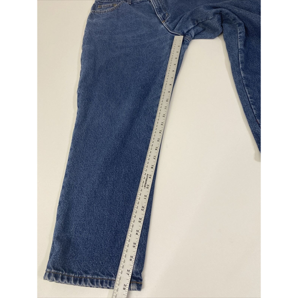 LL Bean Blue Jeans Vintage Flannel Lined Plaid Relaxed Pants Womens 16P - Picture 7 of 11